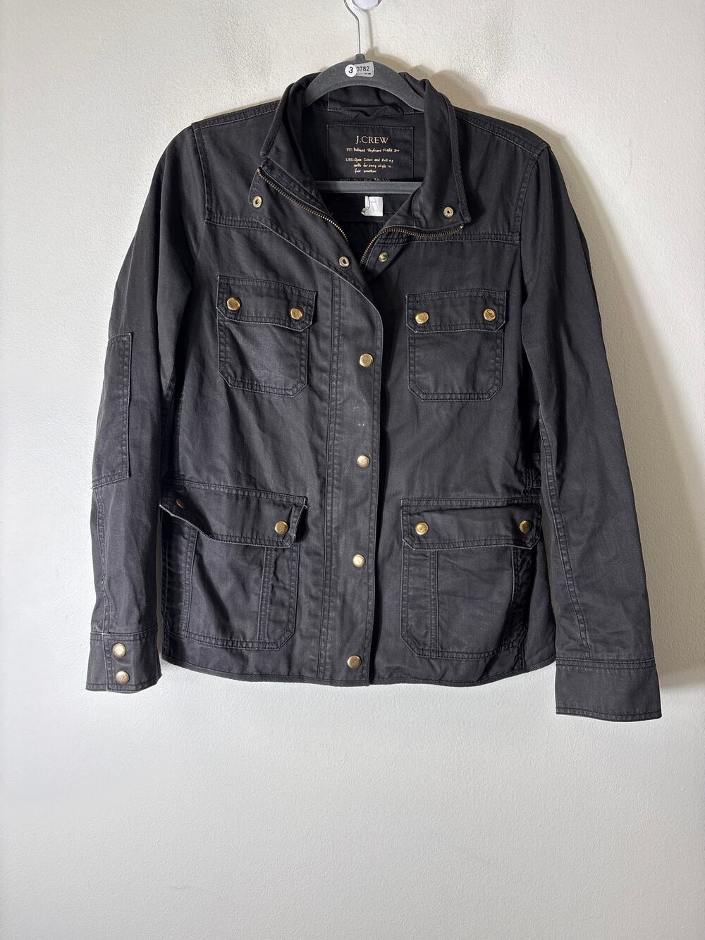 J. Crew Black Relaxed Boyfriend Field Jacket Sz M